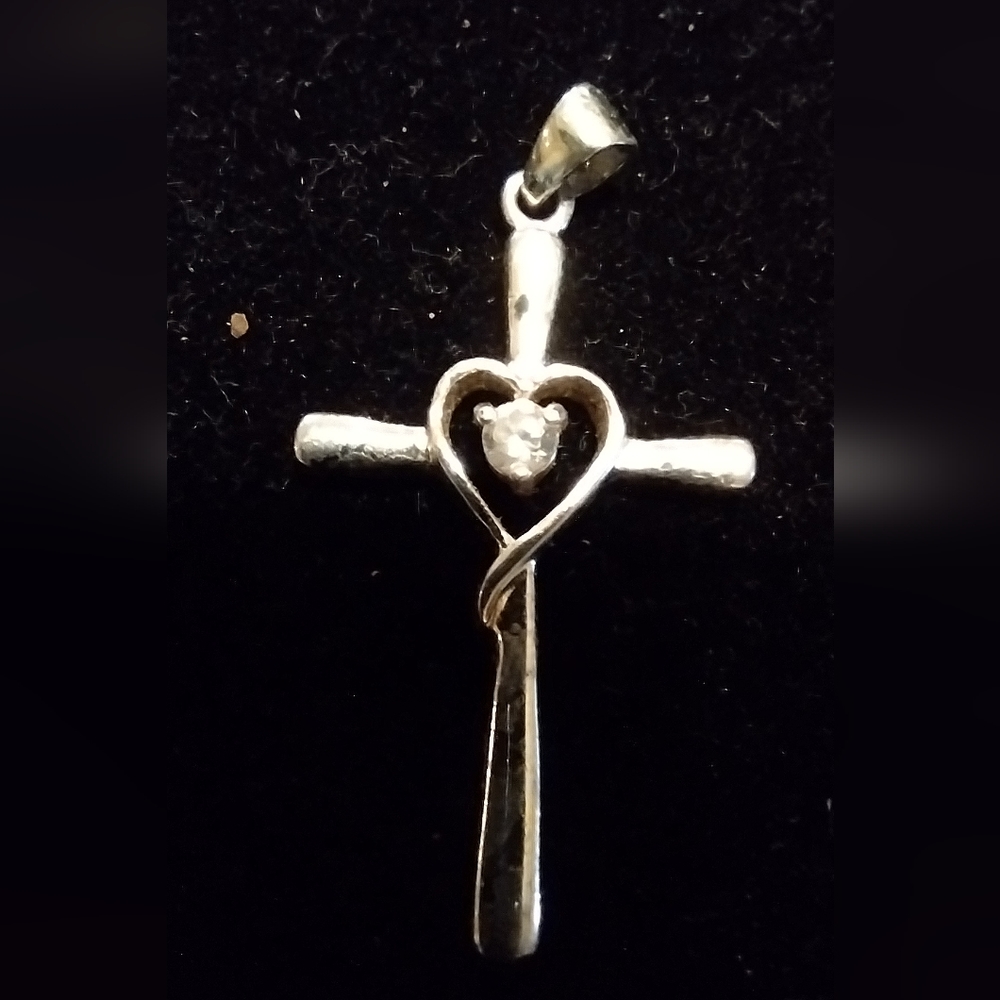 Solid Sterling And Diamond Pendant - image 1